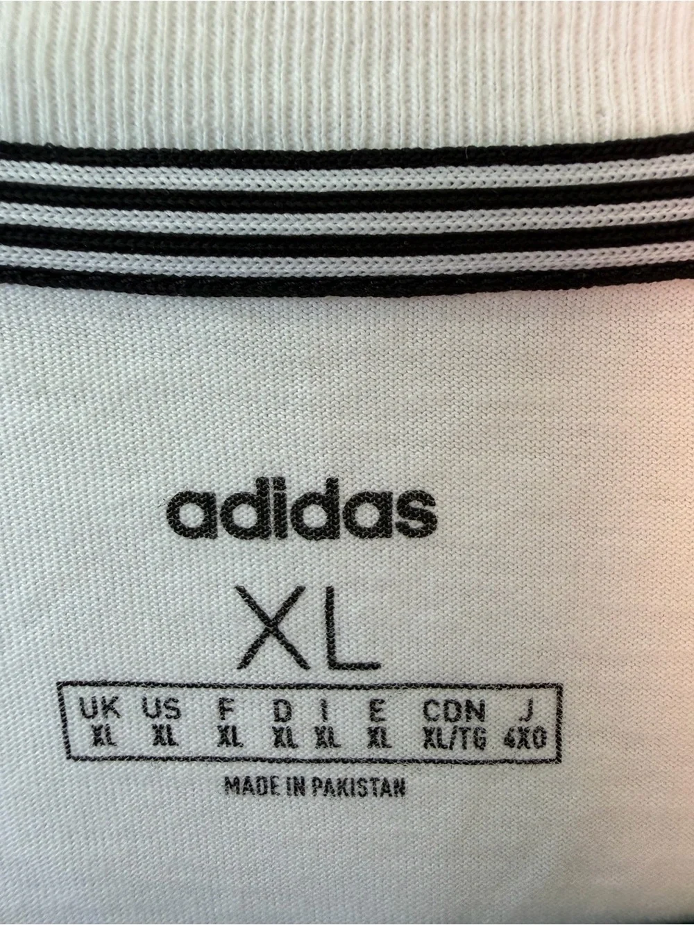 adidas White Long Sleeve Tee with Black 3-Stripes